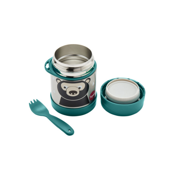 Food storage thermos with fork - bear