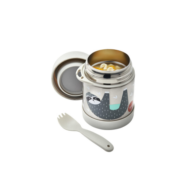 Food storage thermos with fork - sloth