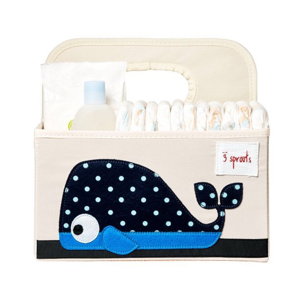 3sprouts Baby Diaper Caddy, Whale - Organizer Basket for Nursery