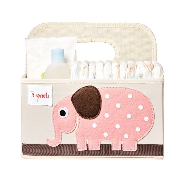 3sprouts Baby Diaper Caddy, Elephant - Organizer Basket for Nursery