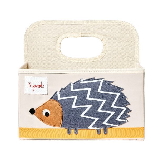 3sprouts Baby Diaper Caddy, Hedgehog - Organizer Basket for Nursery