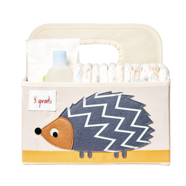 3sprouts Baby Diaper Caddy, Hedgehog - Organizer Basket for Nursery