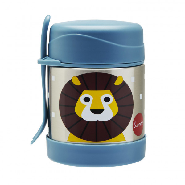 Food storage thermos with fork - lion
