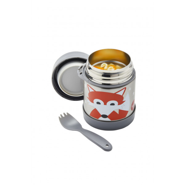 Food storage thermos with fork - fox