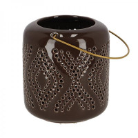 Ceramic candle holder brown