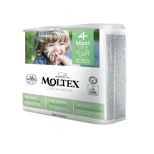 Moltex pure and nature Diapers Monthly Box, Maxi 7-18 kg 5 x 29pcs