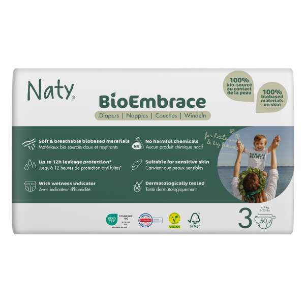 Naty pelenka BioEmbrace size 3 (4-9 kg), economy 50 db
