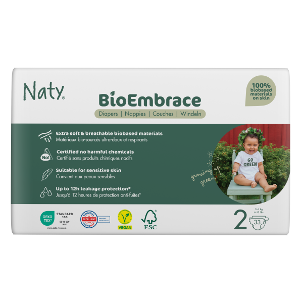 Naty pelenka BioEmbrace 2-es méret (3-6 kg), 33 d...