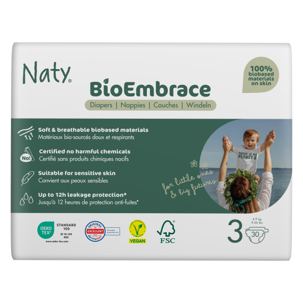 Naty pelenka BioEmbrace 3-as méret (4-9 kg), 30 d...