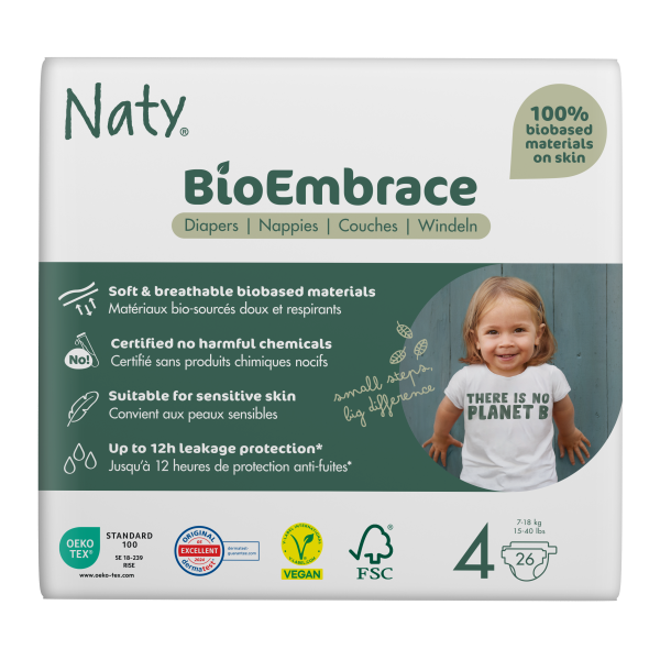 Naty pelenka BioEmbrace 4-es méret (7-18 kg), 26 ...