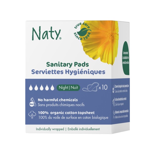 Naty intimbetét éjszakai, szárnyas, 10 db