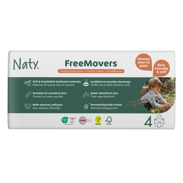 Naty FreeMovers bugyipelenka 4-es méret, 8 - 15 kg, economy pack, 36 db