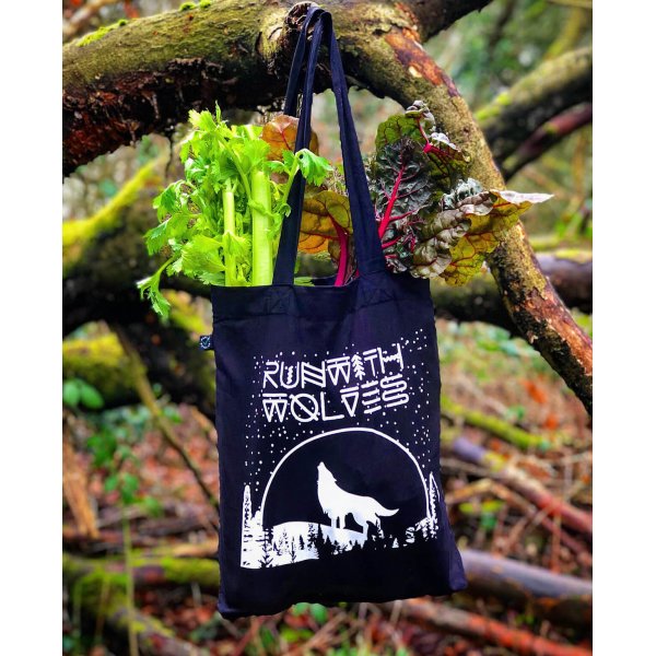 Run with Wolves organic tote bag