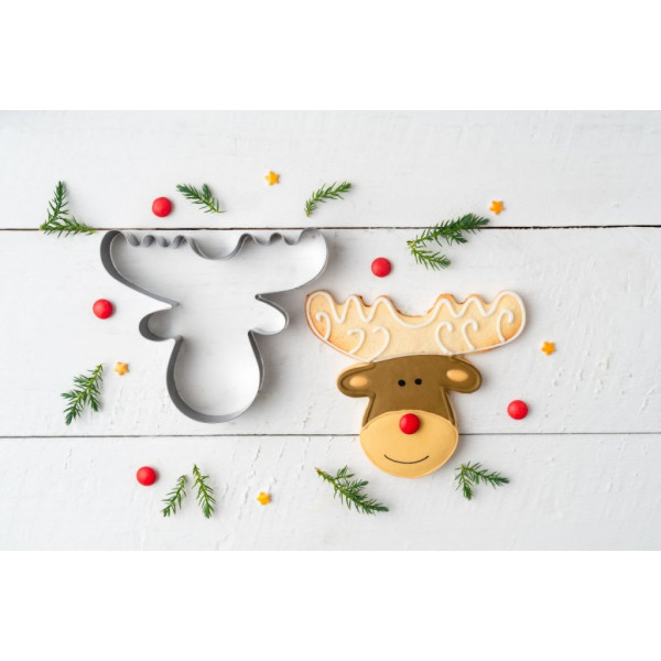 Cookie cutter in the shape of a Reindeer, large size