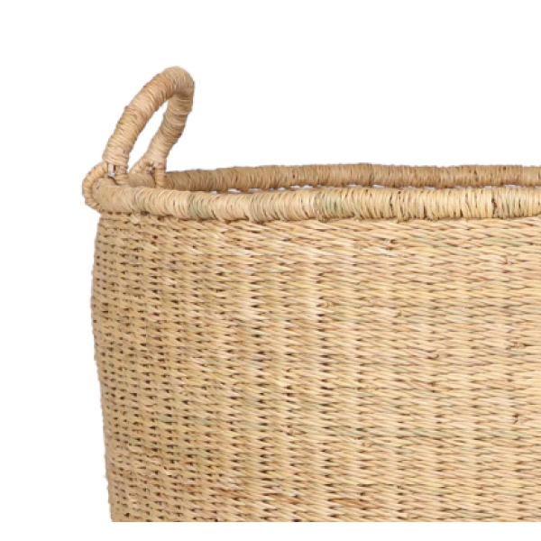 Natural Floor Storage Basket with Handles - L