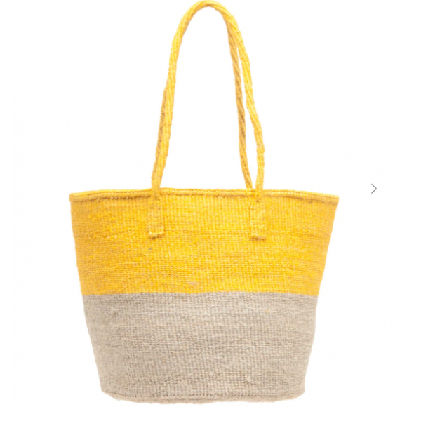 Wicker shopping bag made of natural material - gra...