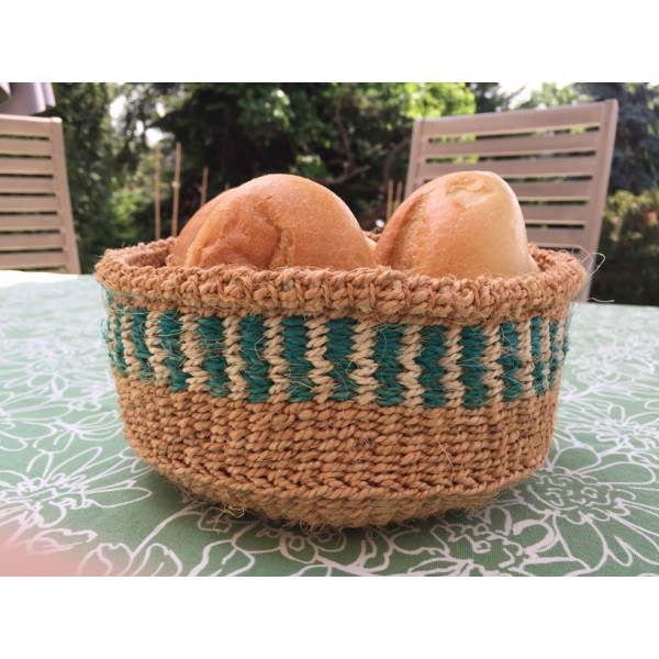  Wicker bread basket made of natural material with...