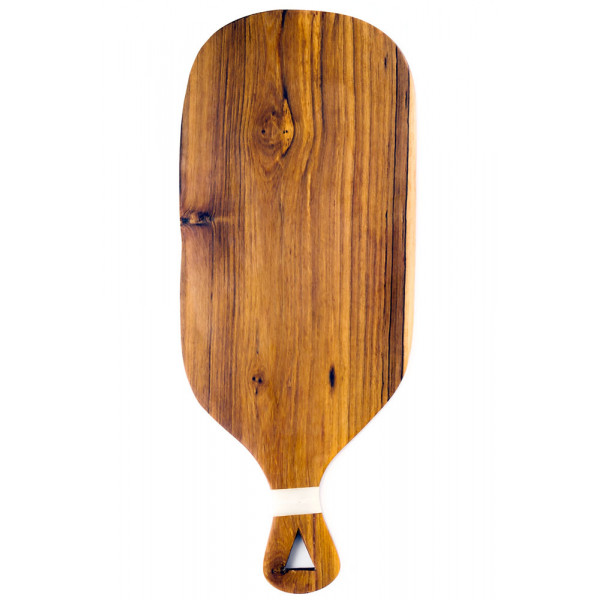 Large Wild Olive Cheese Board with White Bone Handle