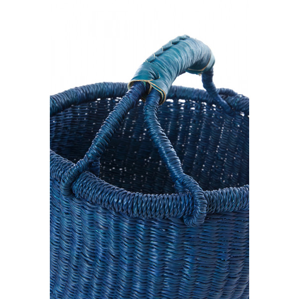 Handmade Bolga Basket small - blue