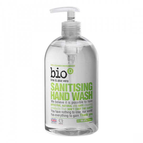 Bio-D Sanitising Hand Wash, Lime and Aloe Vera 0.5l