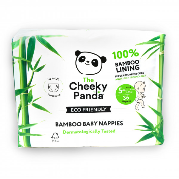 Eco Friendly Bamboo Baby Nappies size 5, 12-16kg (36pcs)