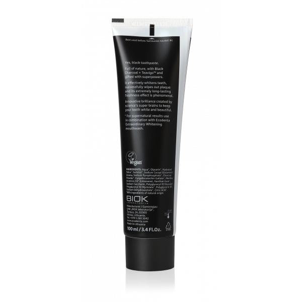 ECODENTA EXTRA Black whitening toothpaste with black charcoal and Teavigo™ 100 ml