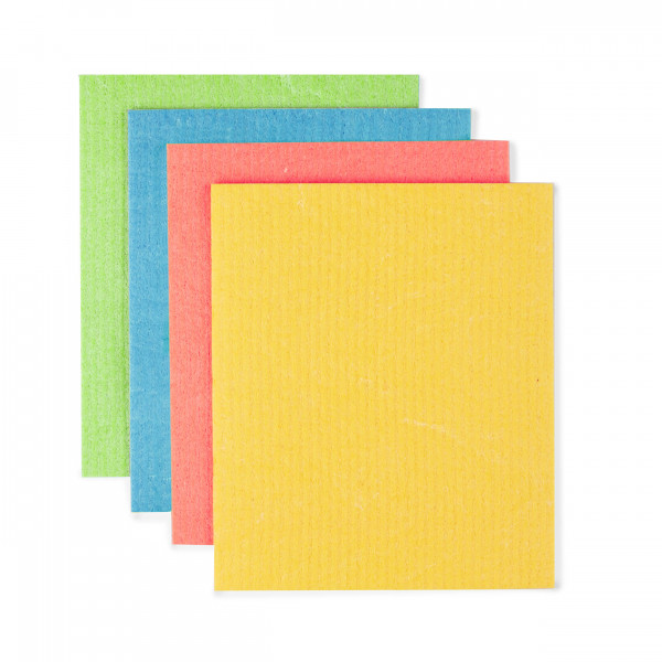 Compostable Sponge Cleaning Cloths - Rainbow set of 4