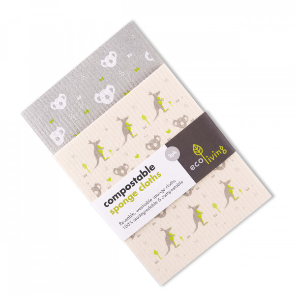 Compostable Sponge Cleaning Cloths - Wildlife Rescue 2pack
