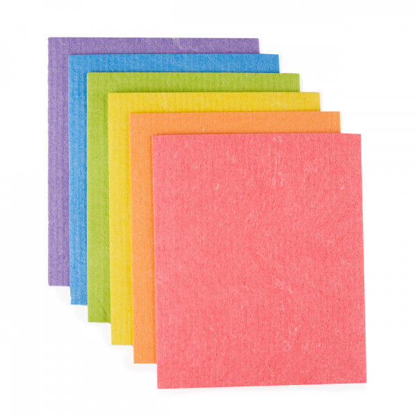 Compostable Sponge Cleaning Cloths - Rainbow set of 6