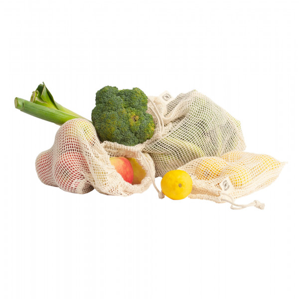Organic cotton mesh produce bag – set of 3