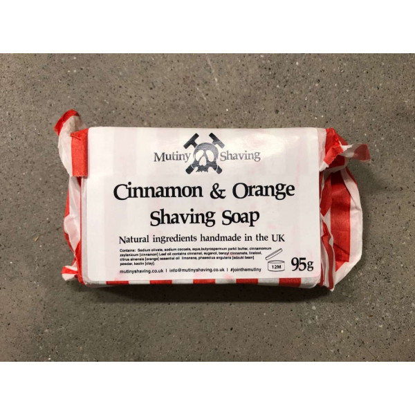 Cleaning and shaving soap cinnamon and orange