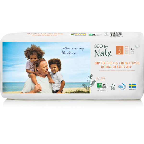 Eco by Naty® Size 5 Eco Nappies For Babies 11-25 Kg Economy Pack 40 Pcs