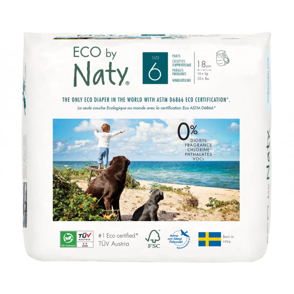 Eco by Naty ECO Pull On Pants - Size 6, 18 Pants, 16+ kg