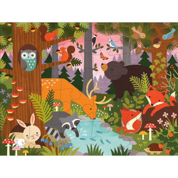 Enchanted woodland animals floor puzzle, 24 pcs
