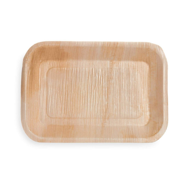 compostable palm leaf tray rectangle 25 pack
