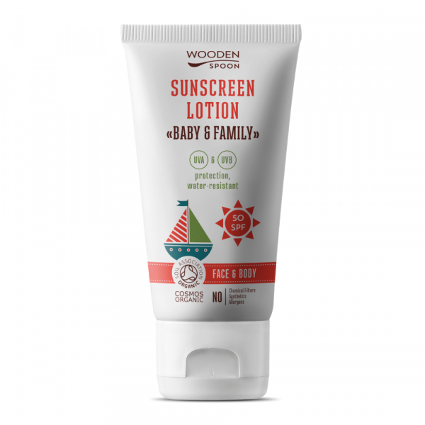 Organic sunscreen lotion baby and family 50SPF 150...